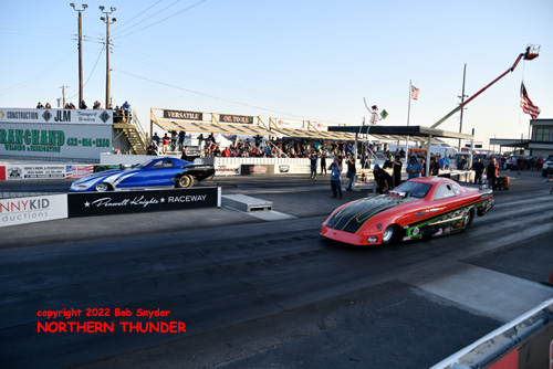 Steve Griboski - 'Prairie Fire' (near lane) 
vs Chance Biffle - 'Bad Intentions' (far lane)